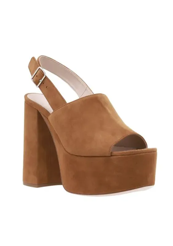 102249 - Miu Miu Suede Platform Sandal 