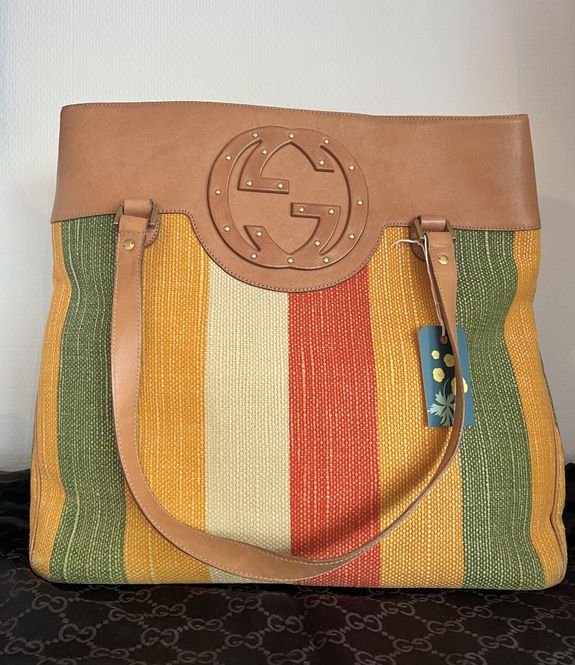 Hovedbilde 101905 - Gucci Baiadera Striped Canvas Tote Bag